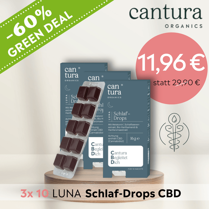 3 x 10 LUNA Schlaf - Drops CBD mit Melatonin - Green Shopping Days