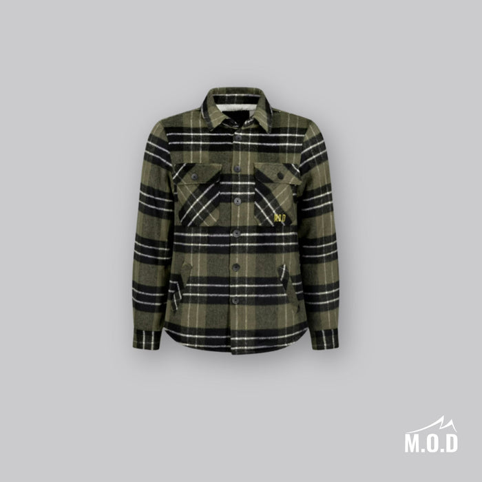 Hemdjacke Herren Flanell Regular Fit Men Basic Flanell Shirt - Green Shopping Days