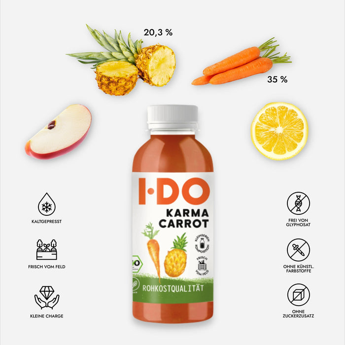 Karma Carrot (6 x 240 ml) Bio Karottensaft mit Ananas, Apfel und Zitrone - Green Shopping Days