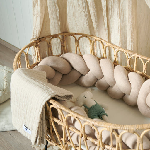 Baby Bettnest geflochten für Babybetten 200 cm Beige - Green Shopping Days