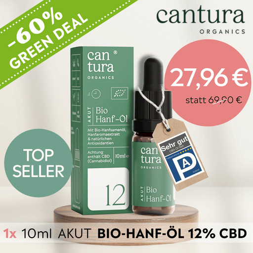 Cantura Akut 12 Bio - Hanf - Öl 12% CBD 10ml - Green Shopping Days