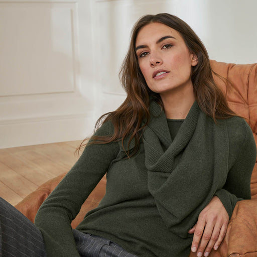 Cashmere Pullover | tannengrün | aus reinem Csahmere (ohne Schal) - Green Shopping Days