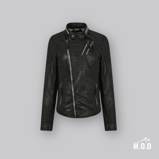 Damen Leder Jacke Regular Fit Women Biker Leather jacket - Green Shopping Days