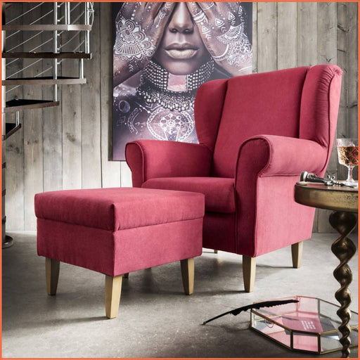 Roter Ohrensessel im Landhausstil - Modell Edmondo - Green Shopping Days