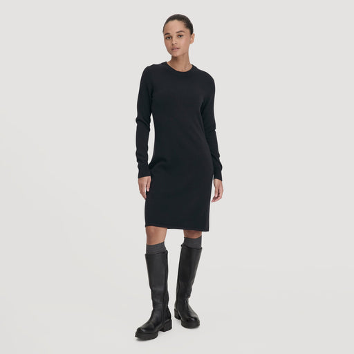 Strick Kleid aus Bio - Merinowolle mit Cashmere | Farbe: schwarz - Green Shopping Days