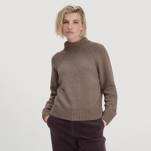 Strick Pullover aus Bio - Merinowolle mit Bio - Baumwolle | Farbe: Camel - Green Shopping Days